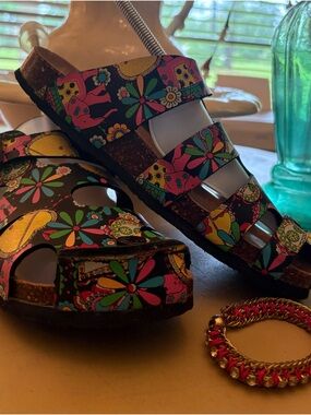 Floral Multi-Color Comfort Sandals